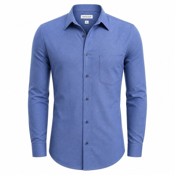 Van Heusen Other - Van Heusen Mens Blue Long Sleeve Button Down Dress Shirt 15.5 32/33 Textured